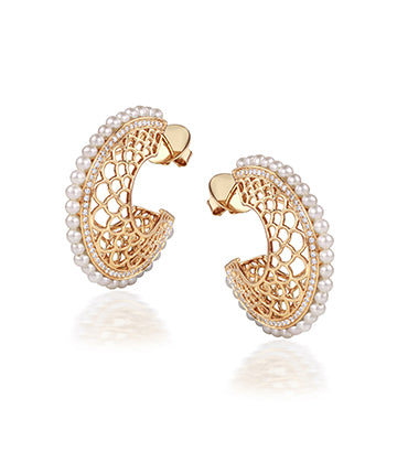 Pearl and Diamond hoops